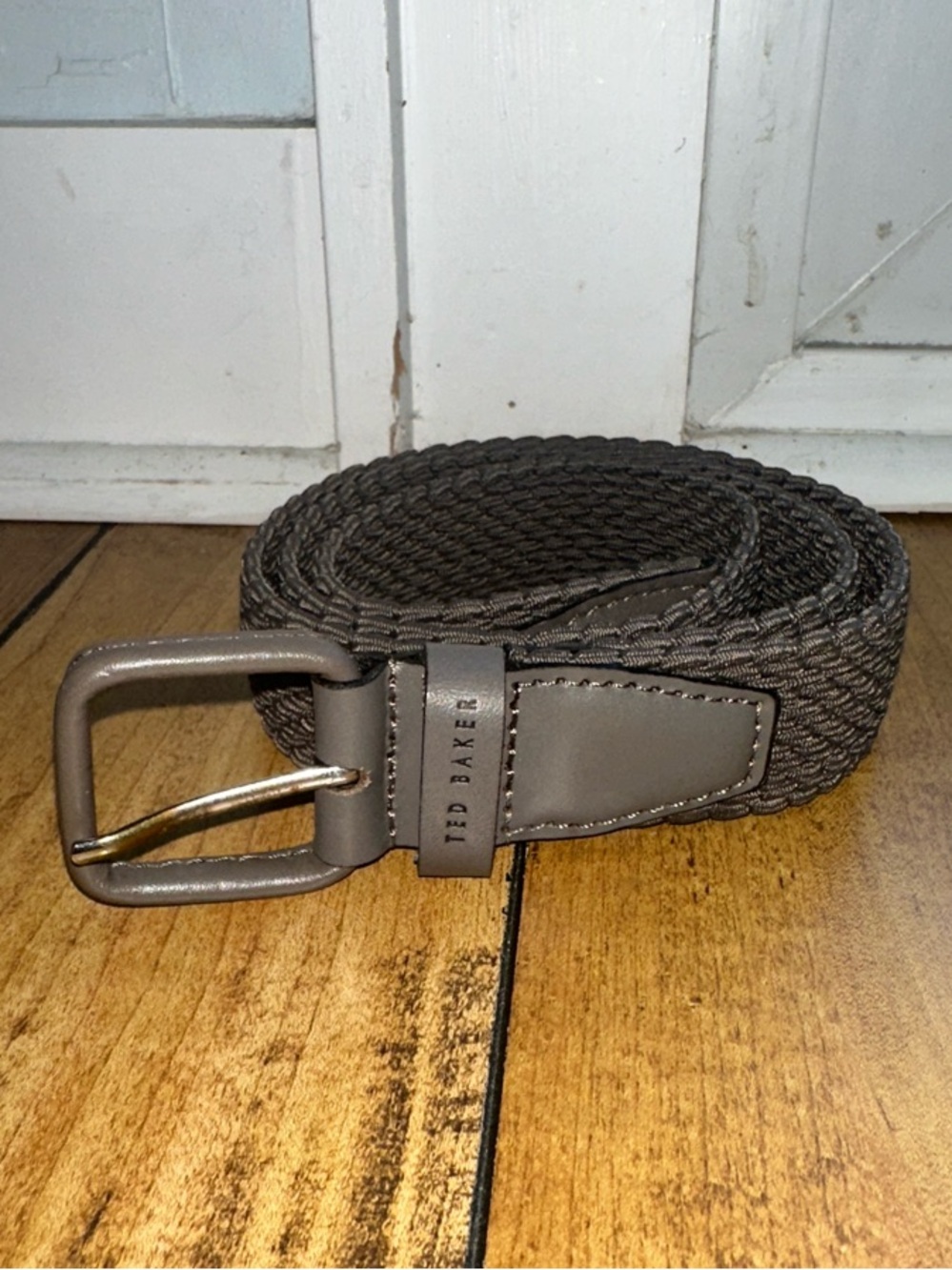 Ted Baker Brown Woven Men’s Belt with Leather Trim M/L